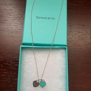 Tiffany & Co. Blue Double Heart Tag